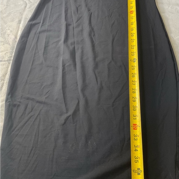 ZARA Women's Basic Poly Blend Black 3/4 Sleeve Crew Neck Dress Size Large - Picture 8 of 9